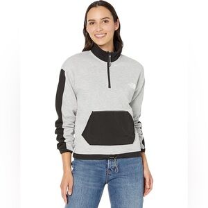 The North Face pullover hoodie with kangaroo pocket in heather gray‎ with black